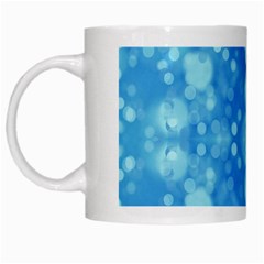 Light Circles, Dark And Light Blue Color White Mugs by picsaspassion