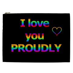 I Love You Proudly Cosmetic Bag (xxl)  by Valentinaart