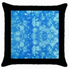 Light Circles, Dark And Light Blue Color Throw Pillow Case (black) by picsaspassion