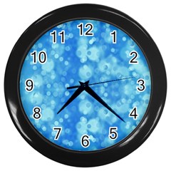 Light Circles, Dark And Light Blue Color Wall Clocks (black)