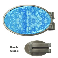 Light Circles, Dark And Light Blue Color Money Clips (oval) 