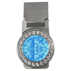 Light Circles, Dark And Light Blue Color Money Clips (cz) 