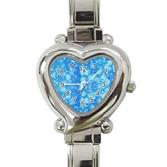 Light Circles, Dark And Light Blue Color Heart Italian Charm Watch by picsaspassion