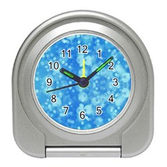 Light Circles, Dark And Light Blue Color Travel Alarm Clocks by picsaspassion