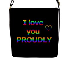 I Love You Proudly Flap Messenger Bag (l)  by Valentinaart