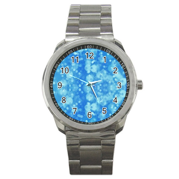 Light Circles, dark and light blue color Sport Metal Watch