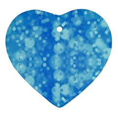 Light Circles, Dark And Light Blue Color Heart Ornament (2 Sides) by picsaspassion