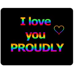 I Love You Proudly Double Sided Fleece Blanket (medium)  by Valentinaart