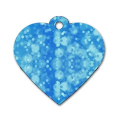 Light Circles, Dark And Light Blue Color Dog Tag Heart (two Sides) by picsaspassion