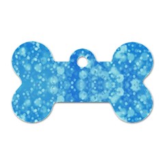 Light Circles, Dark And Light Blue Color Dog Tag Bone (one Side)