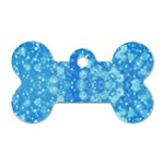 Light Circles, dark and light blue color Dog Tag Bone (One Side) Front