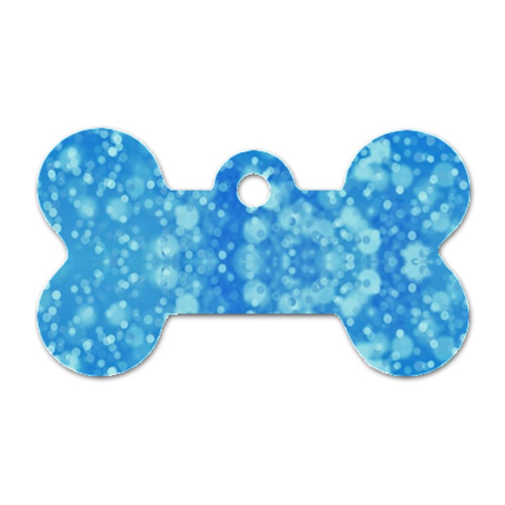 Light Circles, dark and light blue color Dog Tag Bone (One Side)