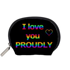 I Love You Proudly Accessory Pouches (small)  by Valentinaart