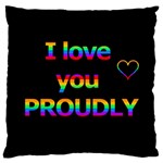 I love you proudly Large Flano Cushion Case (One Side) Front