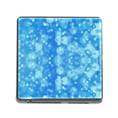 Light Circles, Dark And Light Blue Color Memory Card Reader (square) by picsaspassion