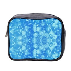 Light Circles, Dark And Light Blue Color Mini Toiletries Bag 2-side