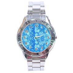 Light Circles, Dark And Light Blue Color Stainless Steel Analogue Watch by picsaspassion