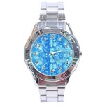 Light Circles, dark and light blue color Stainless Steel Analogue Watch Front