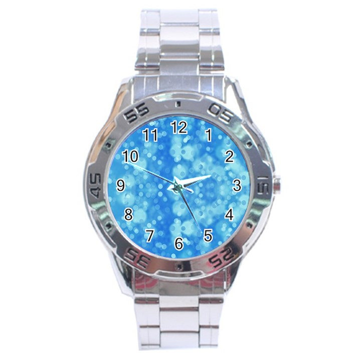 Light Circles, dark and light blue color Stainless Steel Analogue Watch