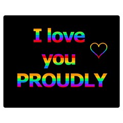 I Love You Proudly Double Sided Flano Blanket (medium)  by Valentinaart