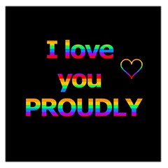 I Love You Proudly Large Satin Scarf (square) by Valentinaart