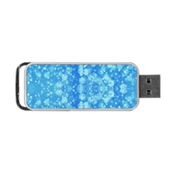 Light Circles, Dark And Light Blue Color Portable Usb Flash (one Side)