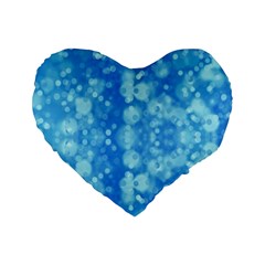 Light Circles, Dark And Light Blue Color Standard 16  Premium Heart Shape Cushions by picsaspassion