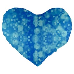 Light Circles, Dark And Light Blue Color Large 19  Premium Heart Shape Cushions by picsaspassion