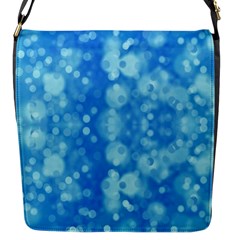 Light Circles, Dark And Light Blue Color Flap Messenger Bag (s)