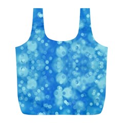 Light Circles, Dark And Light Blue Color Full Print Recycle Bags (l)  by picsaspassion