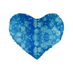 Light Circles, Dark And Light Blue Color Standard 16  Premium Flano Heart Shape Cushions