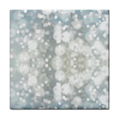 Light Circles, Blue Gray White Colors Tile Coasters