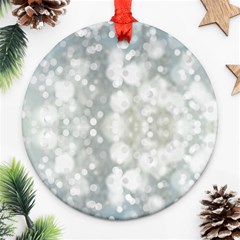 Light Circles, Blue Gray White Colors Ornament (round) 