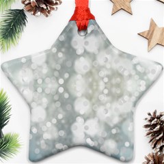 Light Circles, Blue Gray White Colors Ornament (star) 