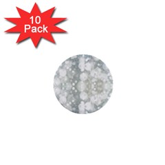 Light Circles, Blue Gray White Colors 1  Mini Buttons (10 Pack) 