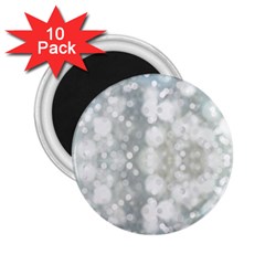 Light Circles, Blue Gray White Colors 2 25  Magnets (10 Pack) 