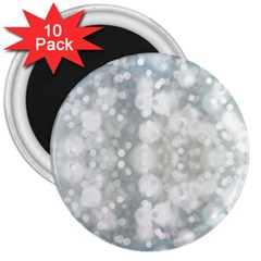 Light Circles, Blue Gray White Colors 3  Magnets (10 Pack)  by picsaspassion