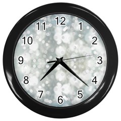 Light Circles, Blue Gray White Colors Wall Clocks (black) by picsaspassion