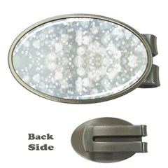 Light Circles, Blue Gray White Colors Money Clips (oval) 