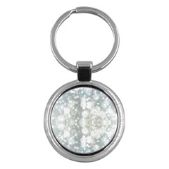 Light Circles, Blue Gray White Colors Key Chains (round) 