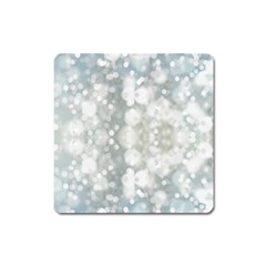 Light Circles, Blue Gray White Colors Square Magnet