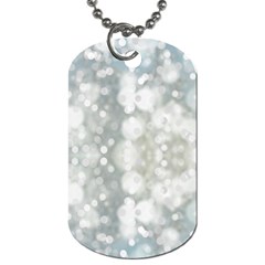 Light Circles, Blue Gray White Colors Dog Tag (two Sides) by picsaspassion