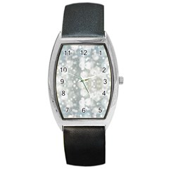 Light Circles, Blue Gray White Colors Barrel Style Metal Watch