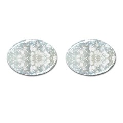 Light Circles, Blue Gray White Colors Cufflinks (oval)