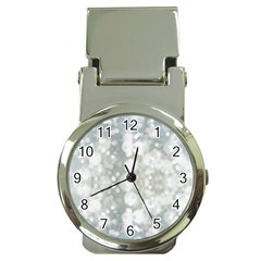 Light Circles, Blue Gray White Colors Money Clip Watches