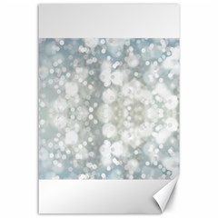 Light Circles, Blue Gray White Colors Canvas 24  X 36 