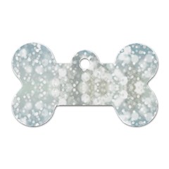 Light Circles, Blue Gray White Colors Dog Tag Bone (one Side)