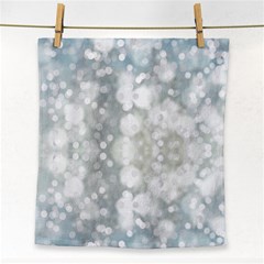 Light Circles, Blue Gray White Colors Face Towel