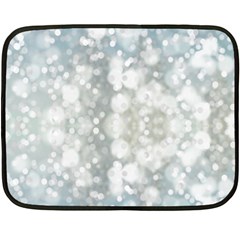 Light Circles, Blue Gray White Colors Double Sided Fleece Blanket (mini) 