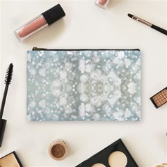 Light Circles, Blue Gray White Colors Cosmetic Bag (medium) 